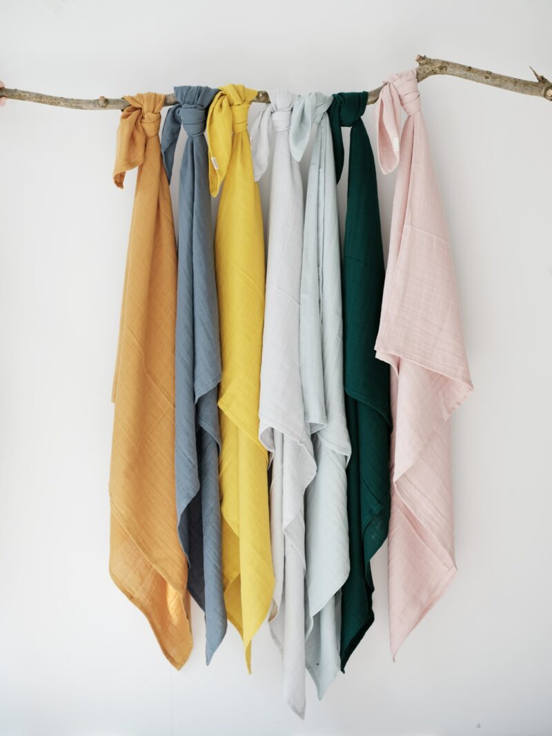 Mulltuch "Swaddle" - Foggy Blue – Bild 3