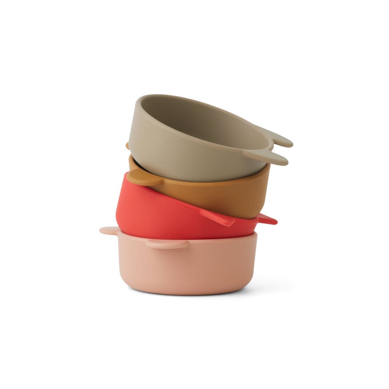 IGGY SILICONE BOWLS 4 PACK APPLE RED/TUSCANY ROSE MULTI MIX