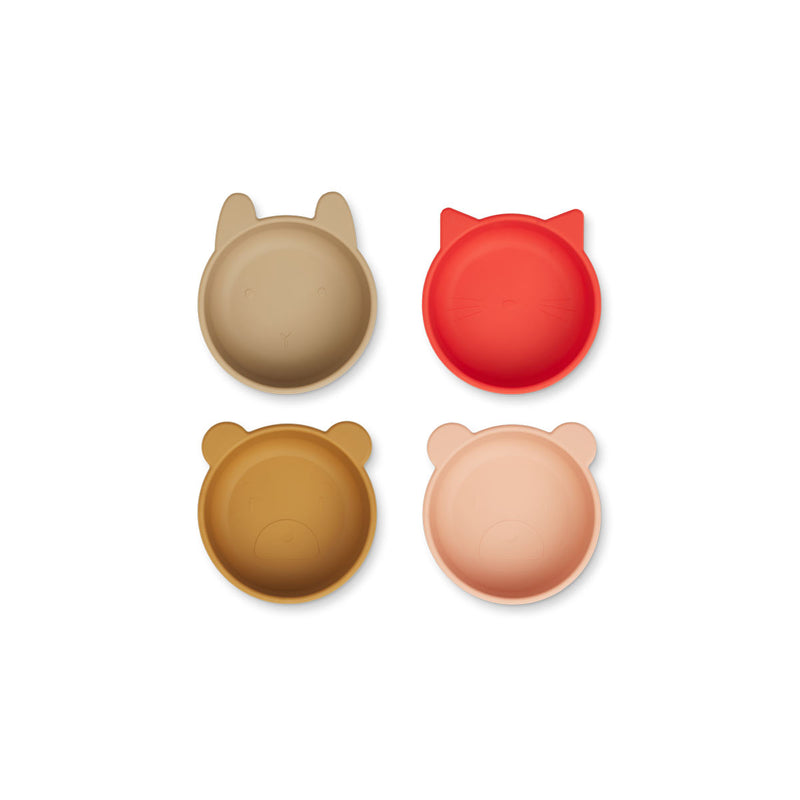 IGGY SILICONE BOWLS 4 PACK APPLE RED/TUSCANY ROSE MULTI MIX