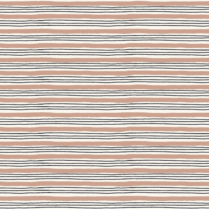 Wallflower - Painterly Stripes - French Rose