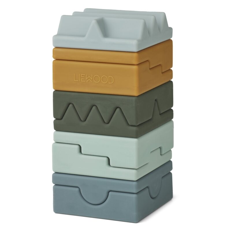 Stapelturm aus Silikon "Morgan Stacking Tower" –  Blue Multi Mix – Bild 2