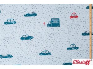 Lillestoff - Autos blau-meliert - Jersey