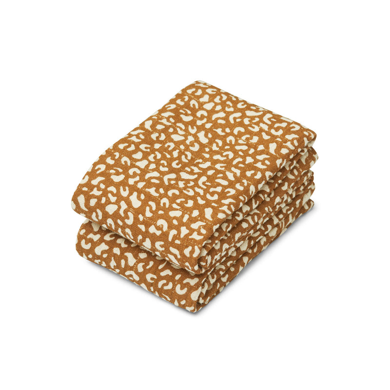 LEWIS MUSLIN CLOTH 2 PACK MINI LEO/GOLDEN CARAMEL