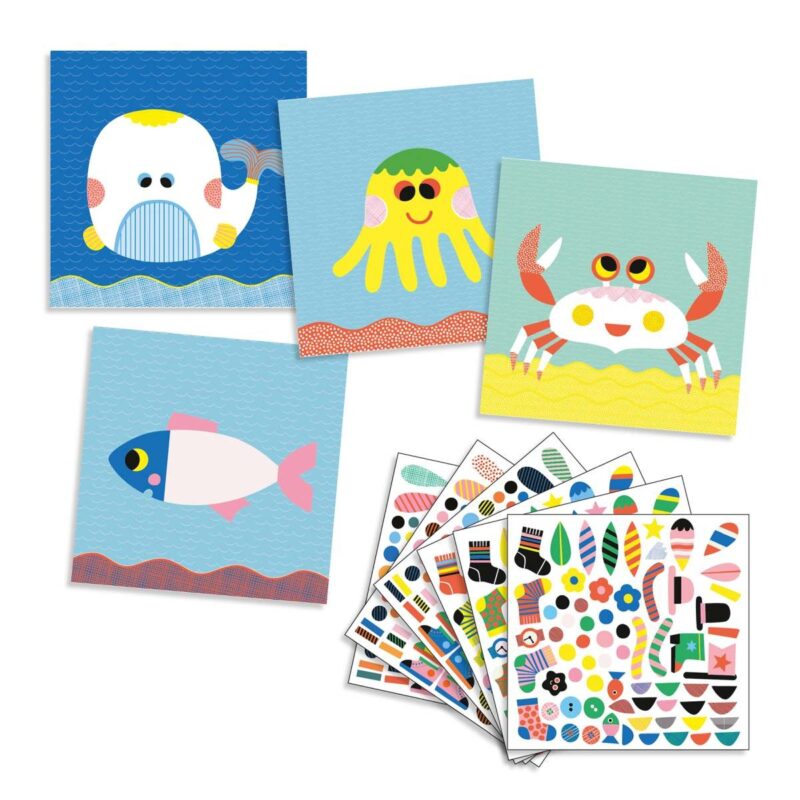 Kreativ-Set  3-6 "Stickerbilder" – Meerestiere – Bild 2