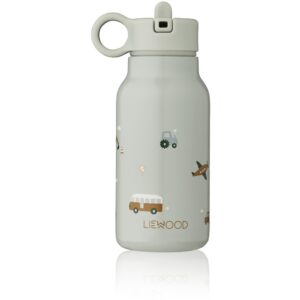 Liewood - Falk water bottle 250 ml - Vehicles/dove blue mix