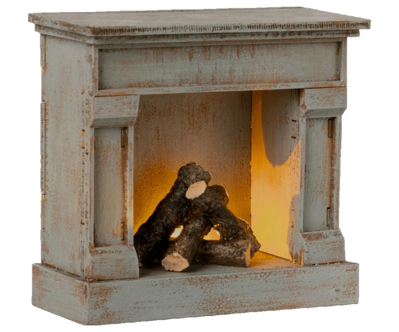 Miniatur Kamin "Fireplace" mit Licht - Vintage Blue – Bild 2