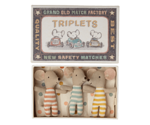 Maileg - Triplets Baby mice in matchbox