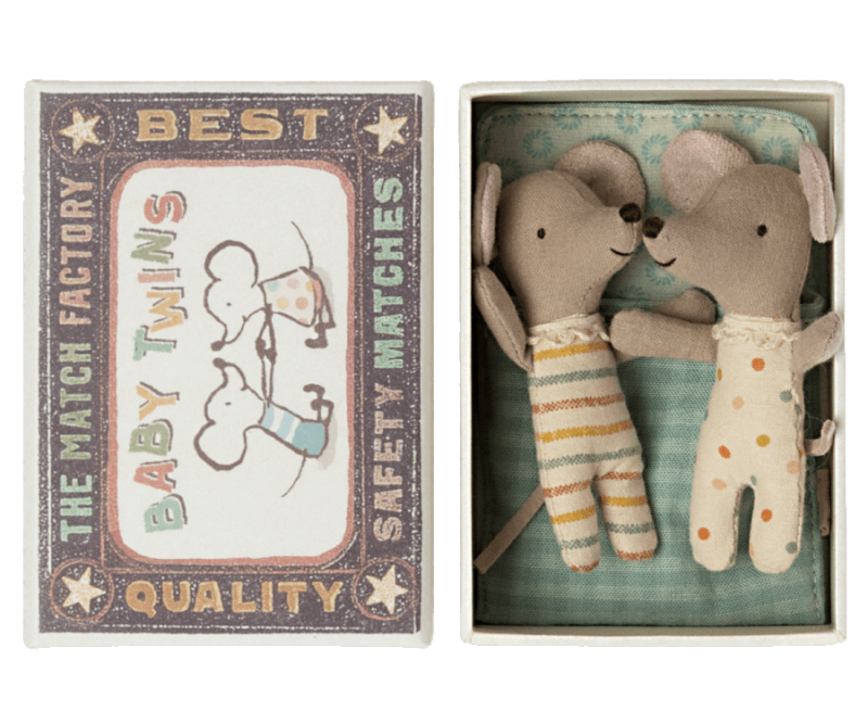 Maileg - Twins Baby mice in matchbox