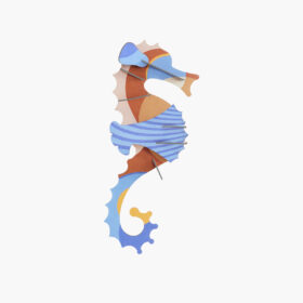 Studio ROOF - blue ringlet seahorse