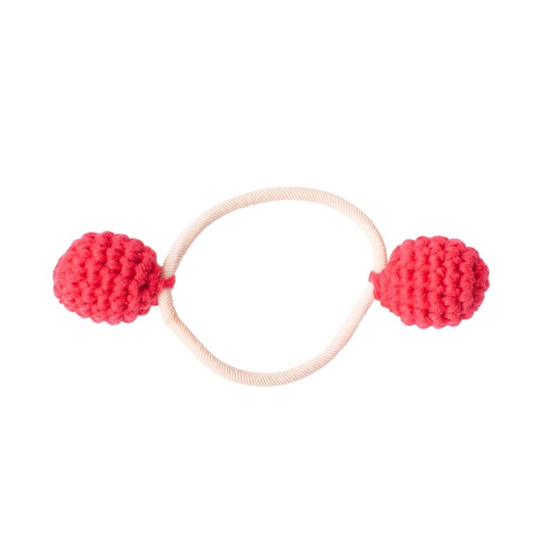 Haargummi "Häkelball" – Rot