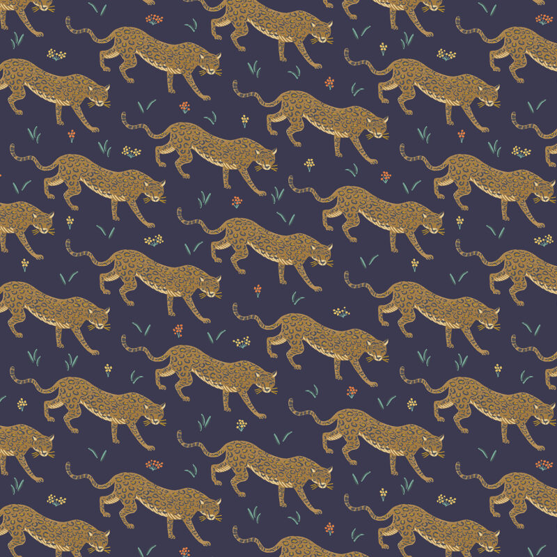 Cotton&Steel Fabrics - Camont - Jaguar - Navy Metallic