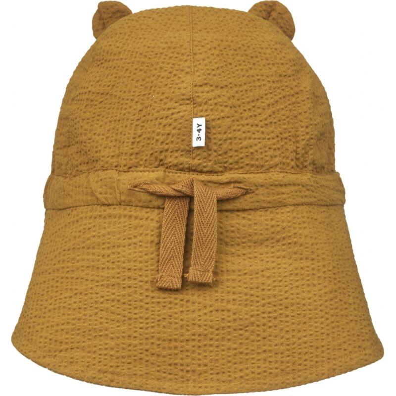 Wende-Sonnenhut "Gorm Reversible Seersucker Sun Hat" - Golden Caramel / White 9-12 Monate – Bild 2