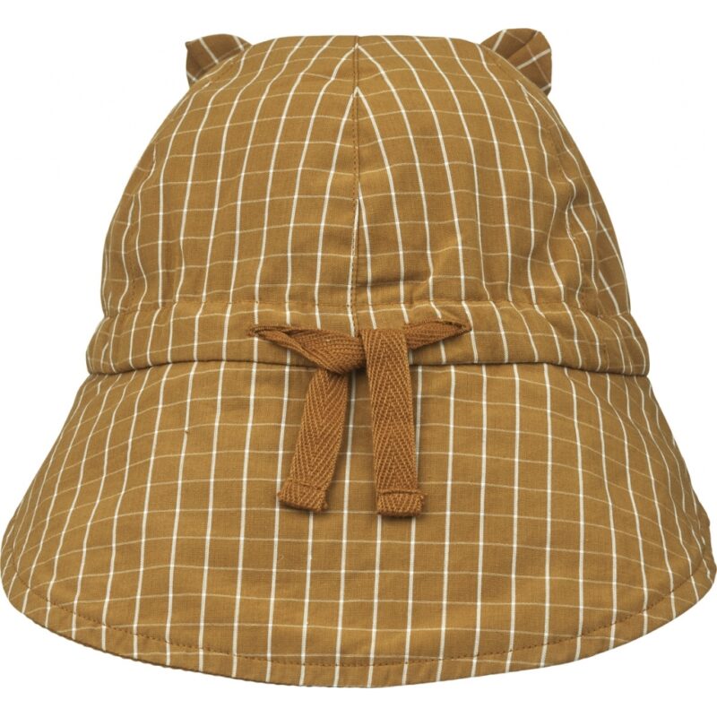 Wende-Sonnenhut "Gorm Reversible Seersucker Sun Hat" - Golden Caramel / White 9-12 Monate – Bild 3