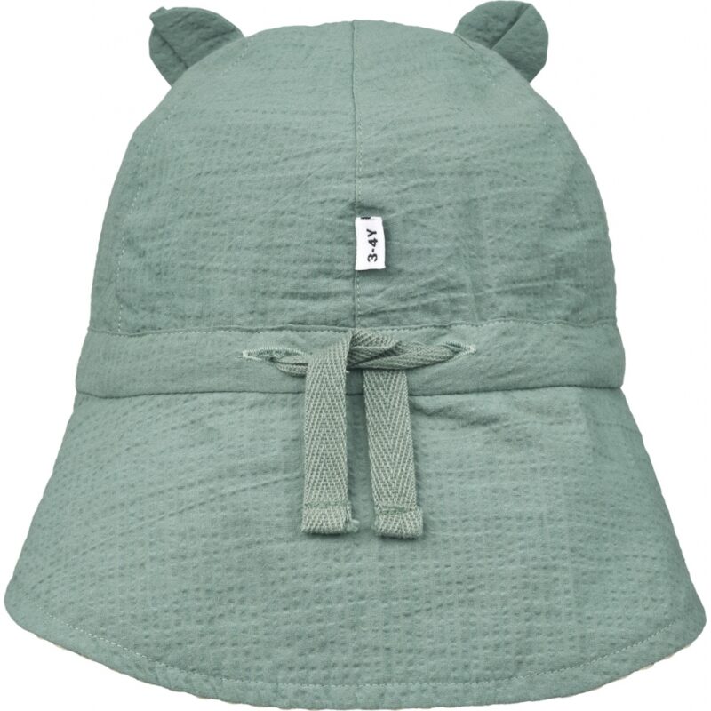Wende-Sonnenhut "Gorm Reversible Seersucker Sun Hat" - Peppermint / Sandy 3-6 Monate – Bild 2