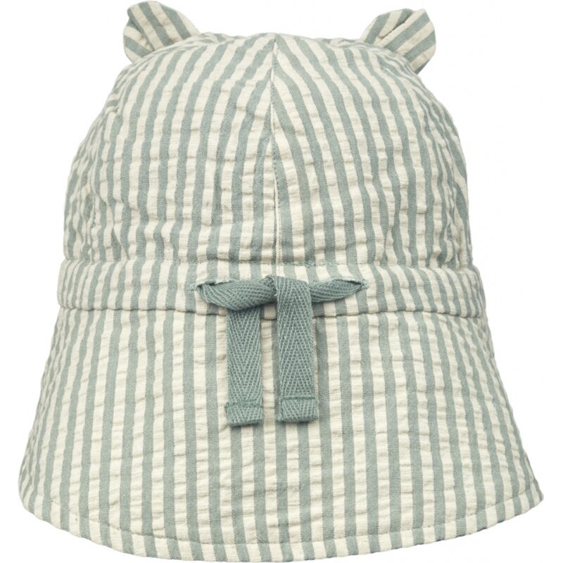 Wende-Sonnenhut "Gorm Reversible Seersucker Sun Hat" - Peppermint / Sandy 3-6 Monate – Bild 4