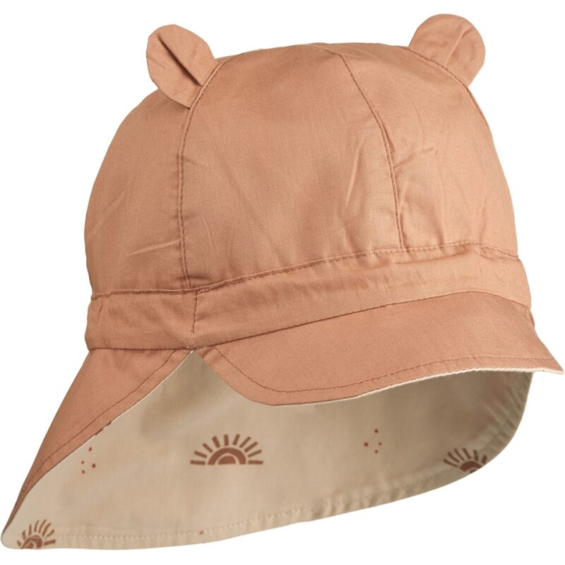 Wende-Sonnenhut "Gorm Reversible Sun Hat" - Sunset / Apple Blossom Mix 3-6 Monate – Bild 2