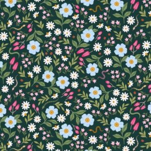 Cotton&Steel - Garden & Globe - Wildflower Field - Emerald