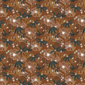 Cotton&Steel - Wallflower - Blooms - Umber