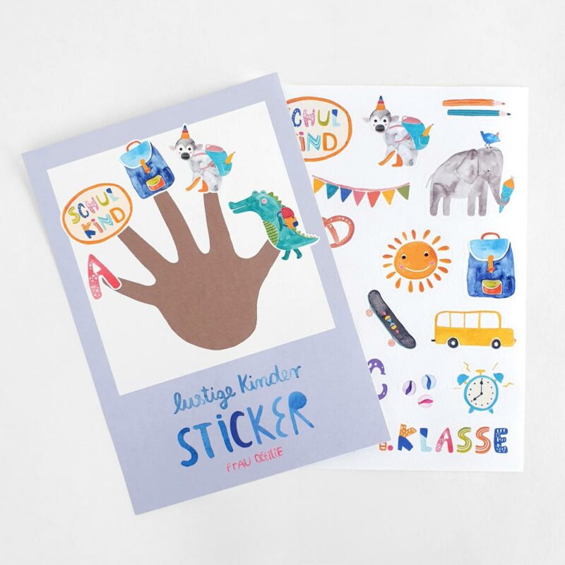 Frau Ottilie - Stickerbogen (Einschulung)