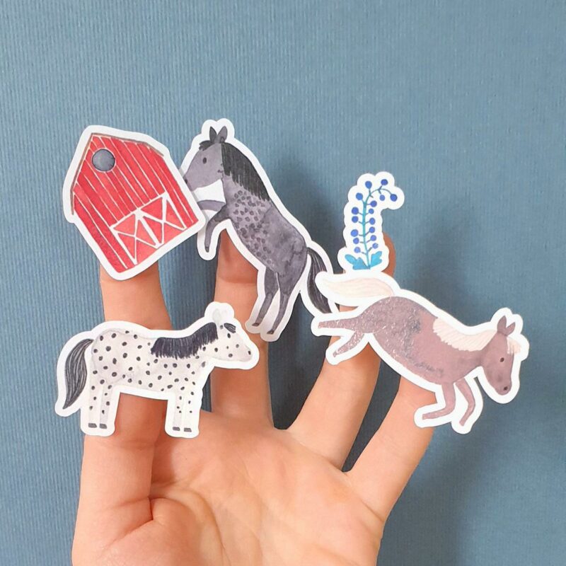 Stickerbogen mit illustrierten Aufklebern – Pferde & Ponies – Bild 3