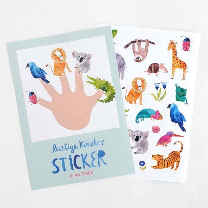 Frau Ottilie - Stickerbogen (Wilde Tiere)