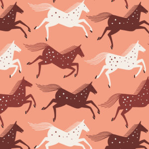 Cotton&Steel Fabrics - Wild & Free - Wild Horses - Blushing