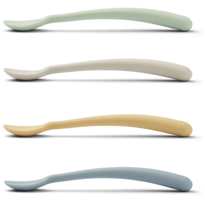Löffel aus Silikon im 4er Set "Siv Feeding Spoon" – Dusty Mint Multi Mix – Bild 2