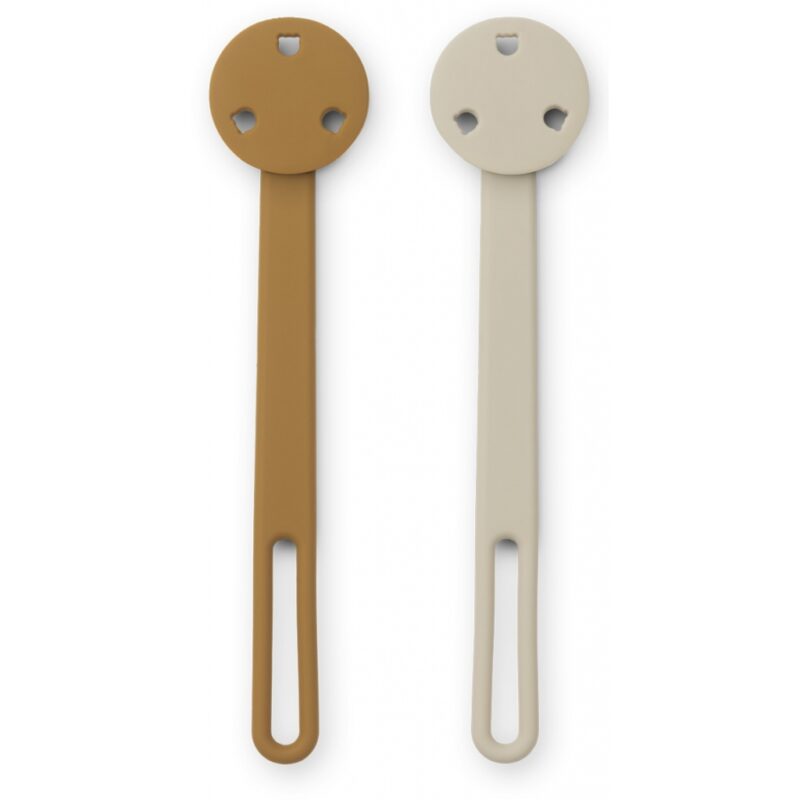 Liewood - Willow pacifier strap 2-pack (Golden caramel/sandy mix)