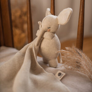 Kuscheltuch mit großem Elefanten, natur