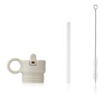 Liewood - Lid with straw and brush for falk water bottle 250 ml - sea shell