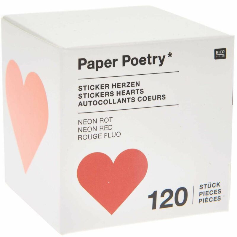 Von der Rolle "Herzen" 120 Sticker – Neonrot – Bild 4