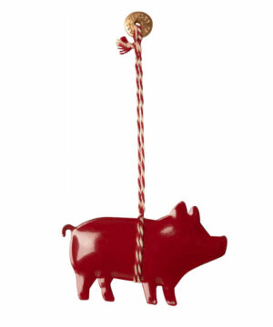 Maileg Metall Weihnachtsschmuck Schwein - Rot