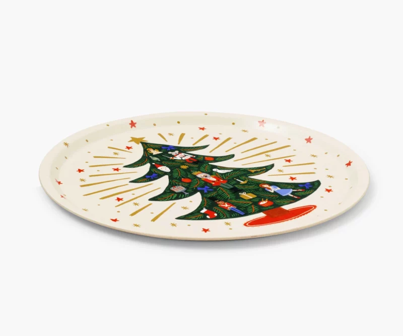 Holiday Round Serving Tray