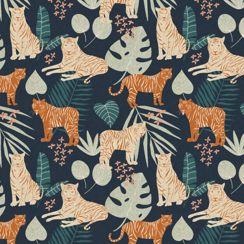 Cotton&Steel Fabrics - Jungle Cruisin' - Stripe Squad - Goodnight Moon Unbleached CANVAS