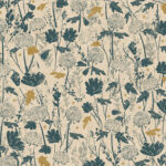 Cotton&Steel Fabrics - Summer Folk - Wander Field - Marine Unbleached Canvas