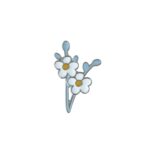 Global Affairs - Pin Blumen (zwei Blüten weiß) Global Affairs - Pin Blumen (zwei Blüten weiß)