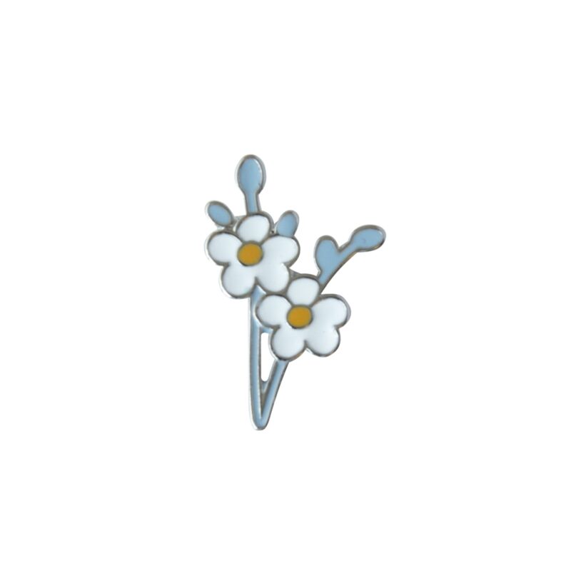 Global Affairs - Pin Blumen (zwei Blüten weiß)
