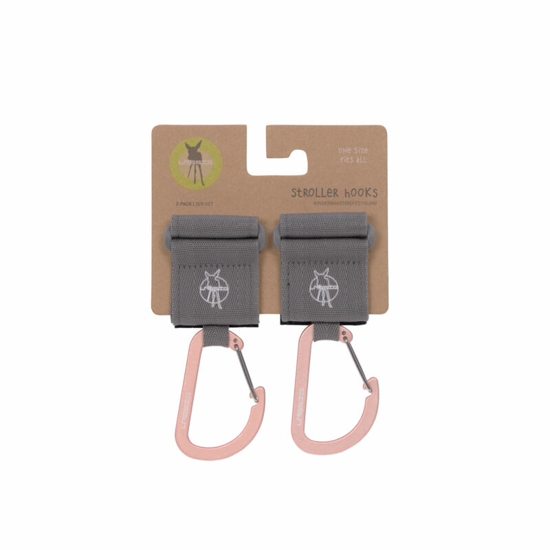 Lässig - CAS Stroller Hooks with Carabiner 2 pack grey