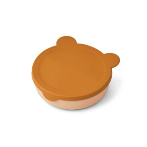 Liewood - Rosie divider bowl with lid (Mr bear/ mustard/ tuscany rose mix)