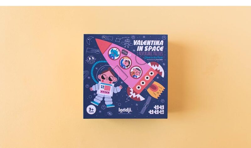 Progressives Wende-Puzzle "Valentina in Space" – 5 Puzzle mit 2 bis10 Teilen – Bild 4