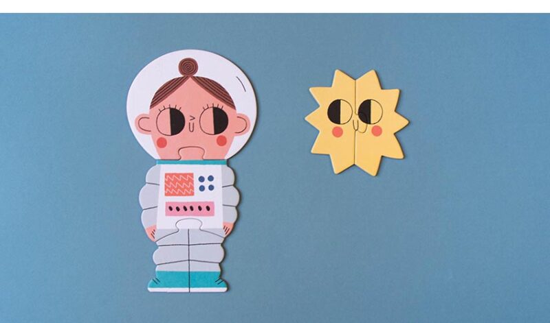 Progressives Wende-Puzzle "Valentina in Space" – 5 Puzzle mit 2 bis10 Teilen – Bild 5