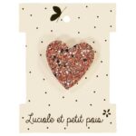 Luciole et Petit Pois - Brooch - Pink heart Luciole et Petit Pois - Brooch - Pink heart