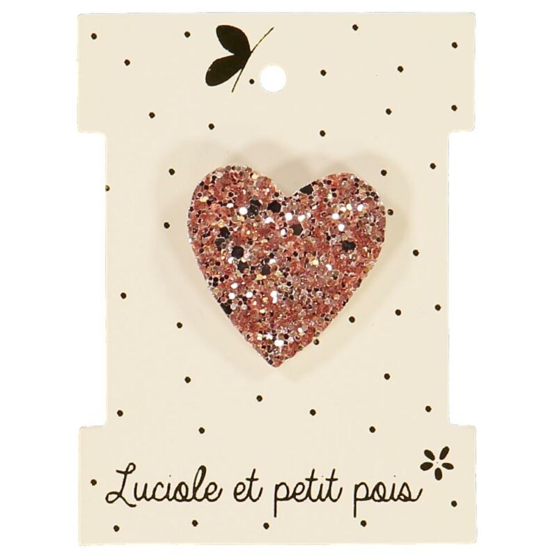Luciole et Petit Pois - Brooch - Pink heart