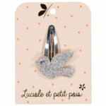 Luciole et Petit Pois - Dove hair clip - Silver glitter Luciole et Petit Pois - Dove hair clip - Silver glitter