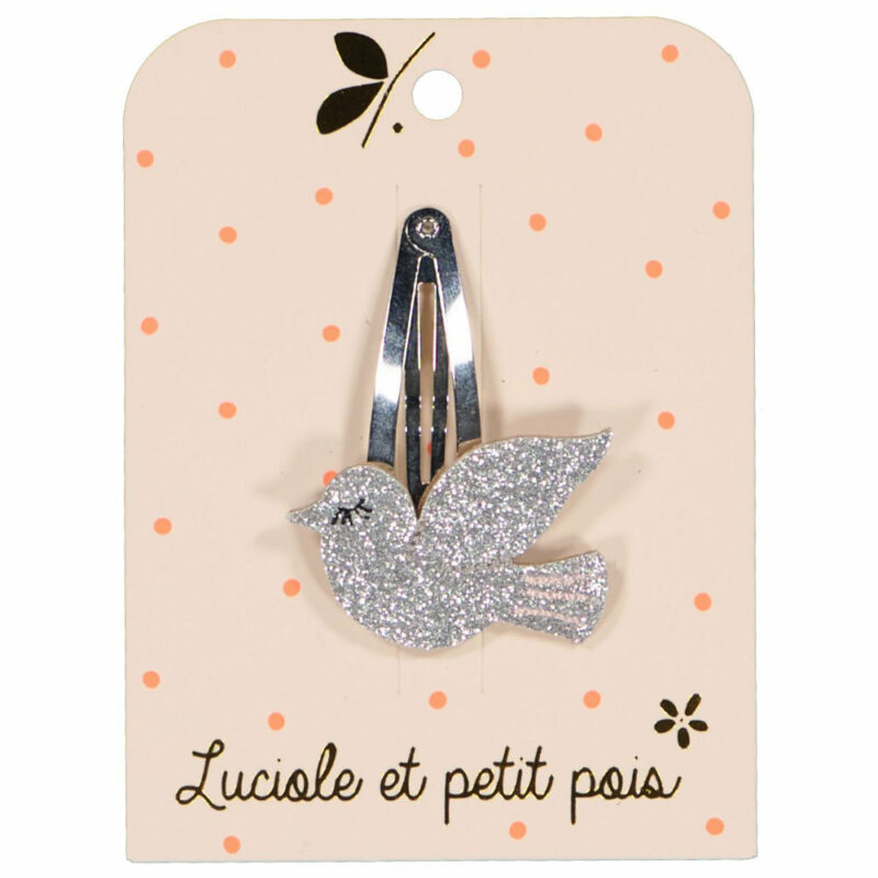 Luciole et Petit Pois - Dove hair clip - Silver glitter Luciole et Petit Pois - Dove hair clip - Silver glitter