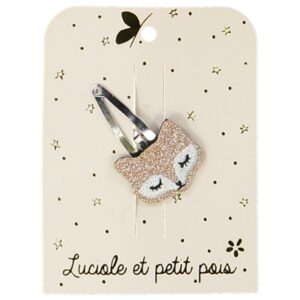 Luciole et Petit Pois - Fox hair clip - Pink glitter