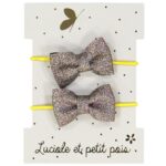 Luciole et Petit Pois - Mini bowtie elastic - Bronze glitter Luciole et Petit Pois - Mini bowtie elastic - Bronze glitter