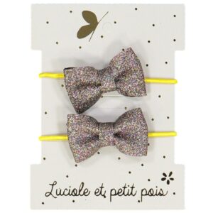 Luciole et Petit Pois - Mini bowtie elastic - Bronze glitter