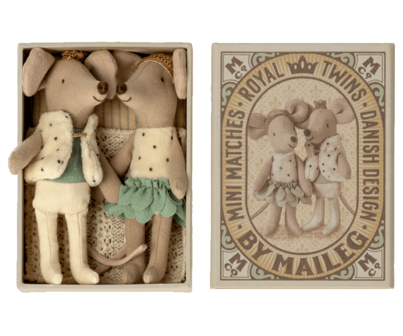 Kleine Zwillingsmäuse in Schachtel "Royal Twins Mice" - Little Sister And Brother – Bild 3