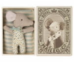 Maileg - Sleepy/wakey Babymaus in Streichholzschachtel - Blau